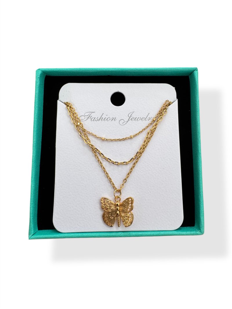 COLLAR LCHERRY BUTTERFLY GOLD 14K
