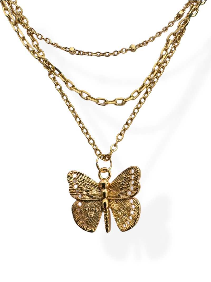 COLLAR LCHERRY BUTTERFLY GOLD 14K