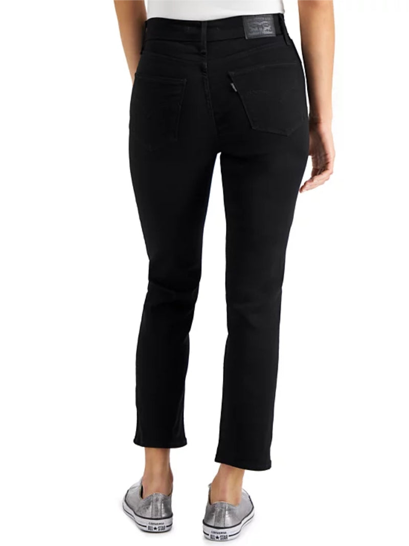 Pantalon Levi's 724 high rise straight cropped negro
