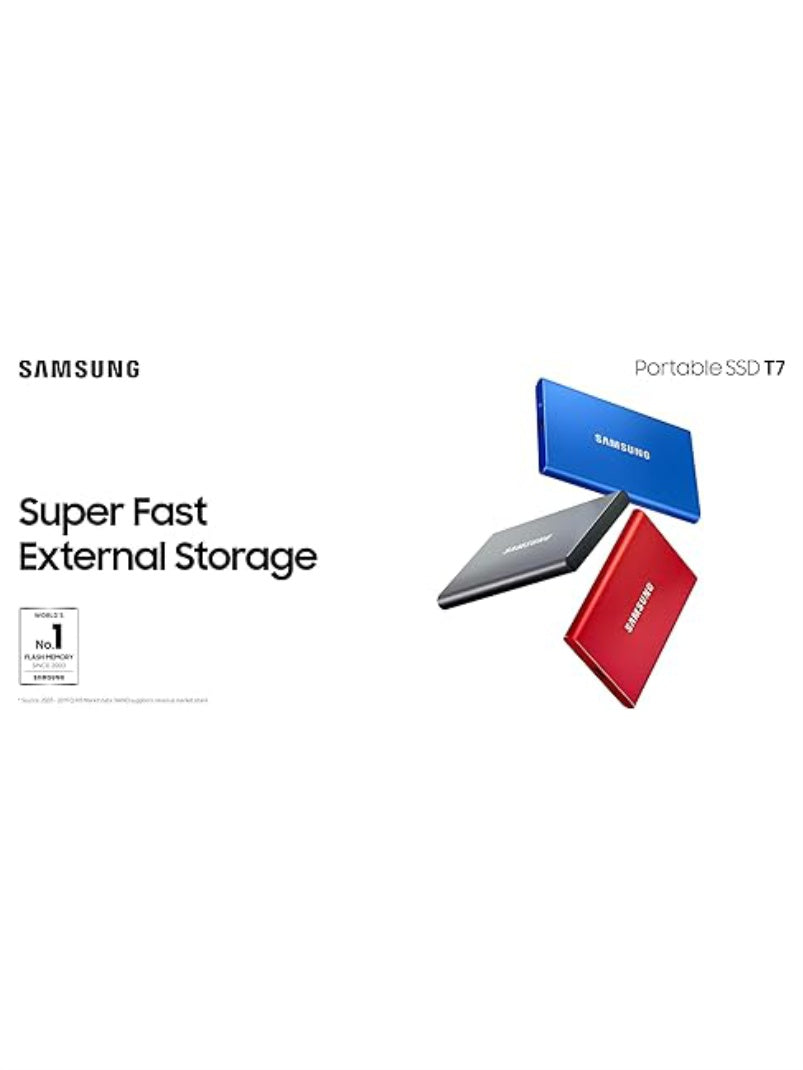 Memoria portatil SSD Samsung T7 - 1 TB - USB 3.2 Gen.2 Externo SSD Metálico Rojo (MU-PC1T0R/WW)