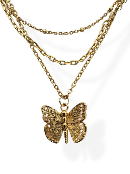 COLLAR LCHERRY BUTTERFLY GOLD 14K