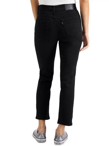 Pantalon Levi's 724  high rise straight cropped  negro