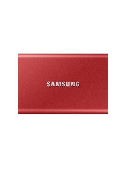Memoria portatil SSD Samsung T7  - 1 TB - USB 3.2 Gen.2 Externo SSD Metálico Rojo (MU-PC1T0R/WW)